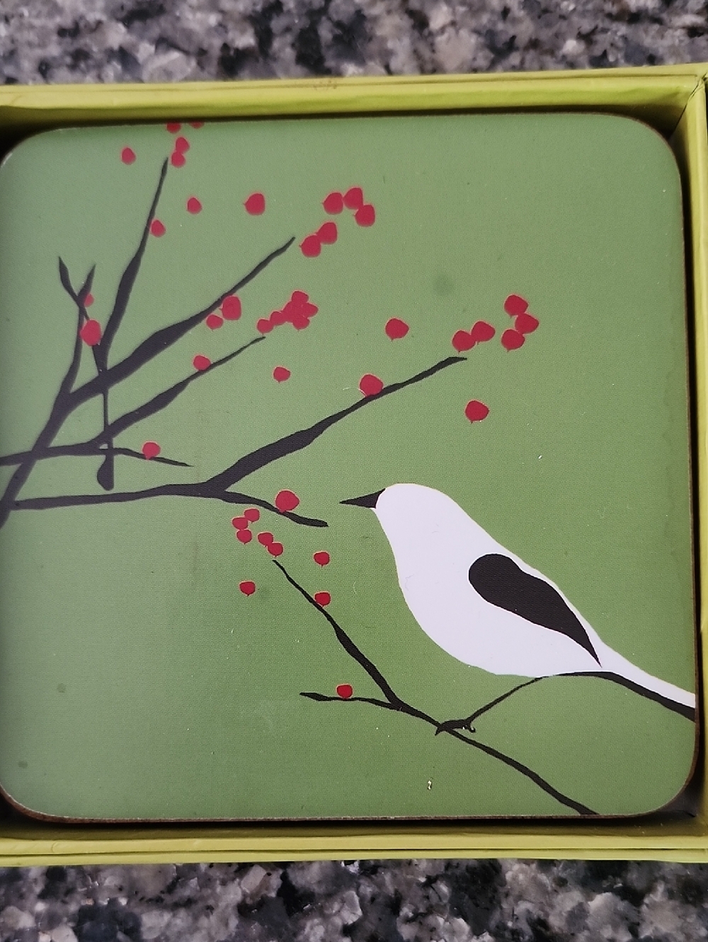 Decorative Bird Coasters Set Of 4 Rock Flower Paper Brand